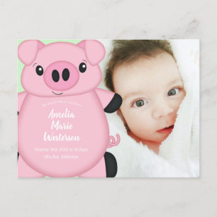Postal Granja Pig Baby Shower