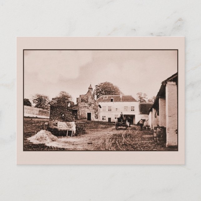 Postal granja vintage de Hougoumont, Waterloo (Anverso)