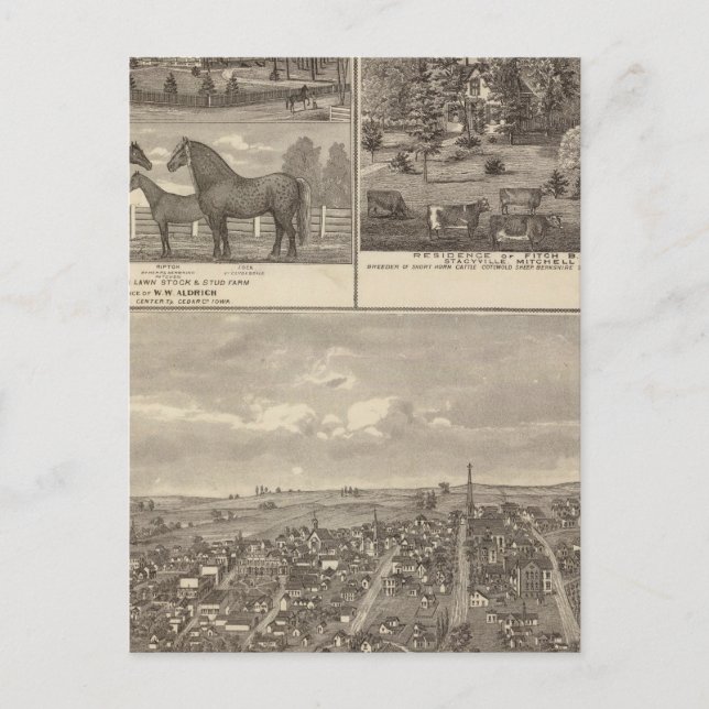 Postal Granja y residencia de roble rojo, Centro Tp (Anverso)