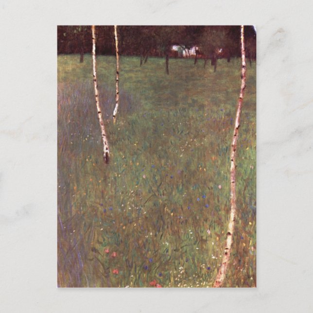 Postal Granjas con árboles de Birch (Anverso)