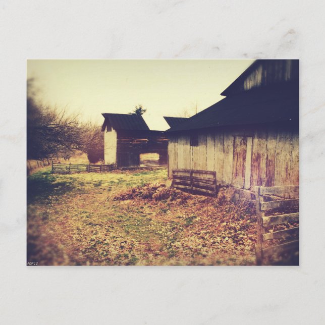 Postal Granjas de cosecha de vintage (Anverso)
