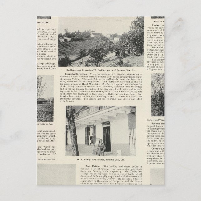 Postal Granjas de Sonoma, California (Anverso)