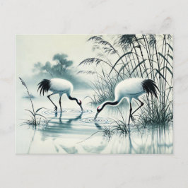 Postal Granjas forjándose en aguas poco profundas pintura