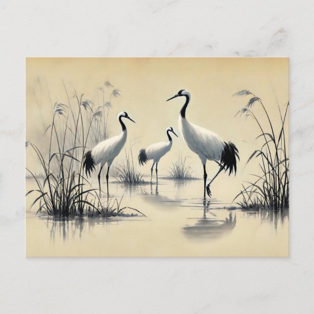 Postal Granjas forjándose en aguas poco profundas pintura (Anverso)