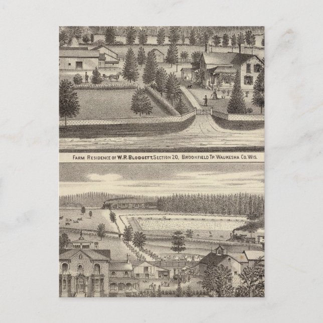 Postal Granjas y residencias de WR Blodgett & GC Daubner (Anverso)