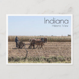 Postal Granjero Amish Plantando Corn