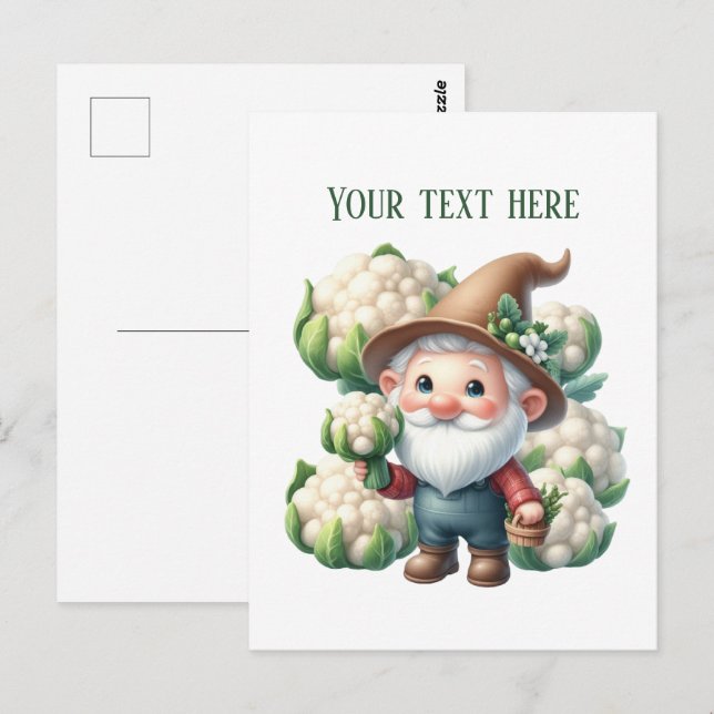 Postal Granjero de coliflor divertido personalizable  (Anverso / Reverso)