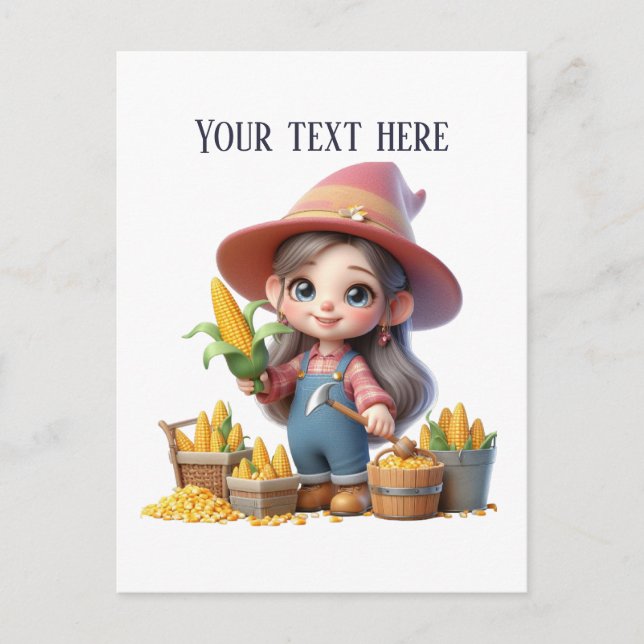 Postal Granjero de maíz genial personalizable  (Anverso)
