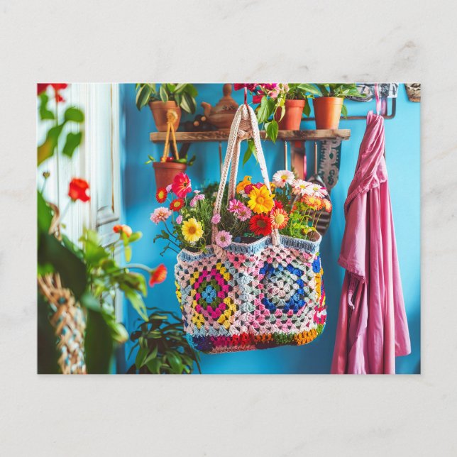 Postal Granny Square Crochet Art (Anverso)