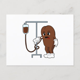 Postal grano de café con cafetera