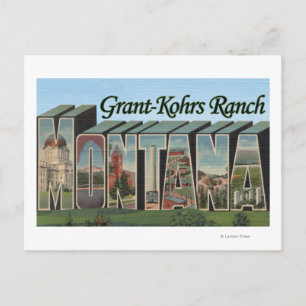 Postal Grant-Kohrs Ranch, Montana - Escenas de letras gra