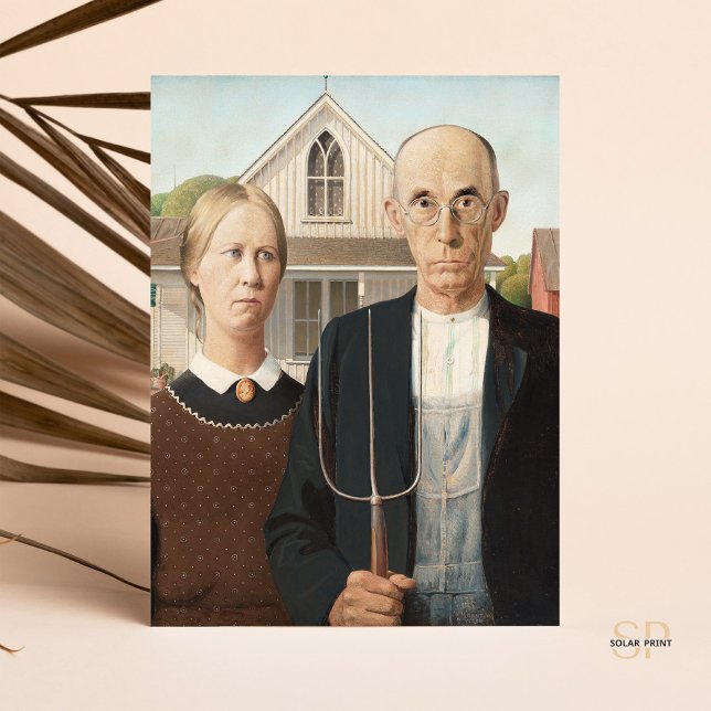 Postal Grant Wood American Gothic Painting Art Print (Subido por el creador)