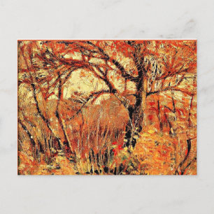 Postal Grant Wood - El paisaje del otoño