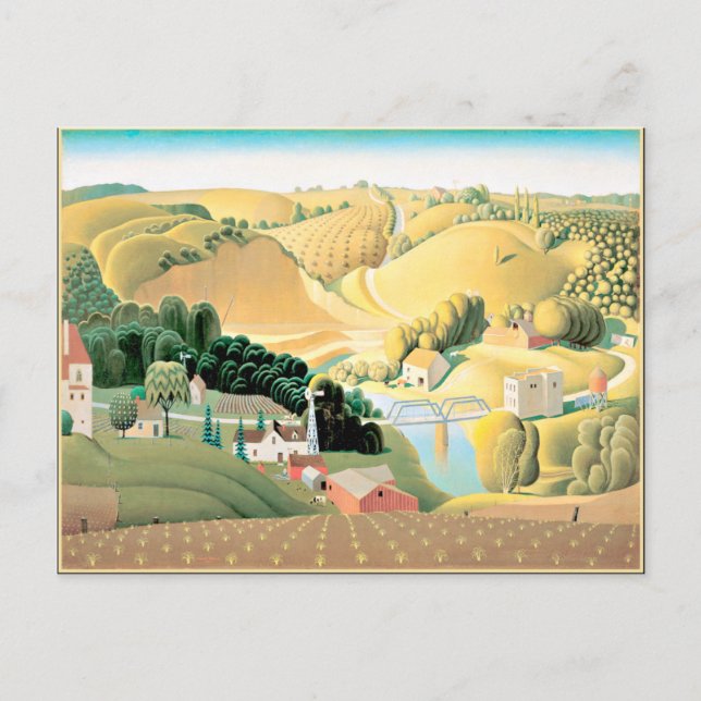 Postal Grant Wood - Stone City, Iowa (Anverso)