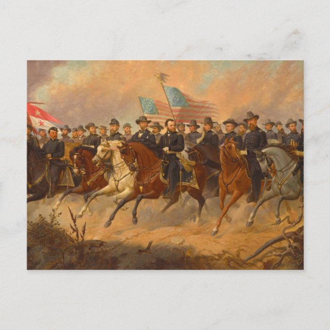 Postal Grant y sus generales por Ole Peter Hansen Balling (Anverso)