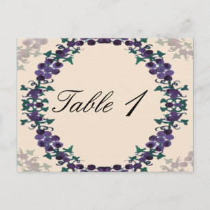 Postal Grapevine Wreath Boda Número de tabla