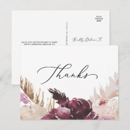 Postal Grasa Boho Pampas Gracias Postcard
