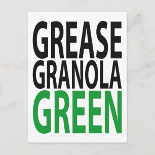 Postal ¡grasa, granola, VERDE!