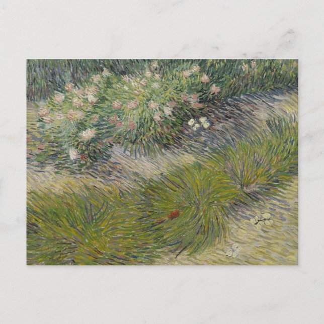 Postal Grasa y mariposas por Vincent van Gogh