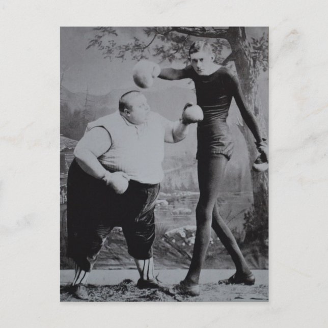 Postal Grasas raras de Victoria y Skinny Boxer (Anverso)