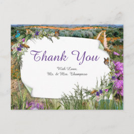 Postal Grasas y flores de primavera ecológicas silvestres