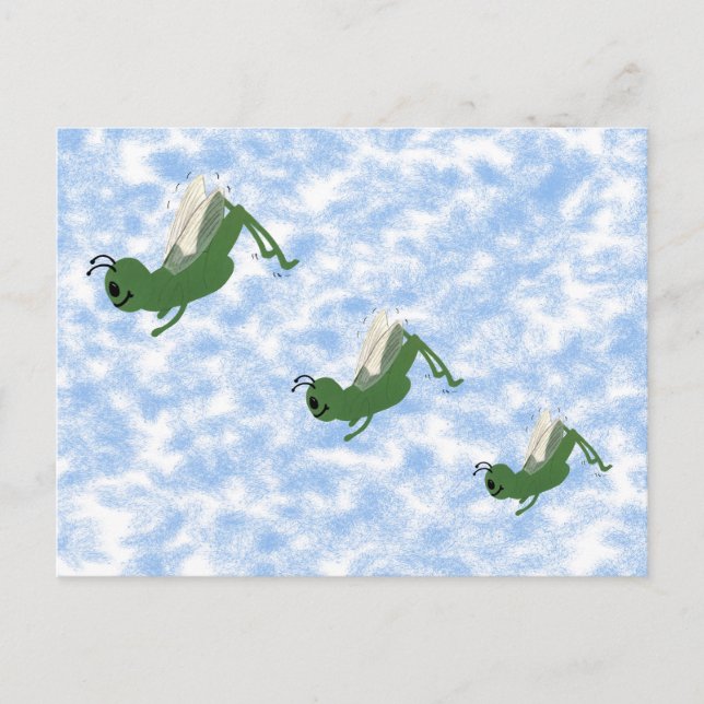 Postal Grasshopper Whimsical Personalizado Art (Anverso)