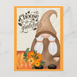Postal Gratitud Otoño Gnomos