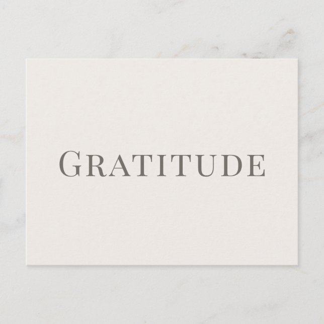 Postal Gratitude – Minimal Typography Design (Anverso)