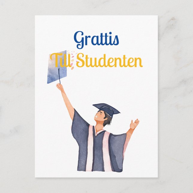 Postal Grattis till studenten (Anverso)