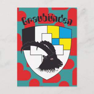 Postal Graubünden Grischun Schweiz Suisse Postkarte