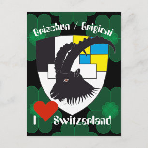 Postal Graubünden Grischun Schweiz Suisse Postkarte
