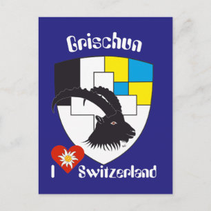 Postal Graubünden Grischun Schweiz Suisse Postkarte