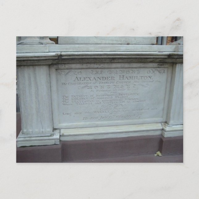 POSTAL GRAVE DE ALEXANDER HAMILTON (Anverso)