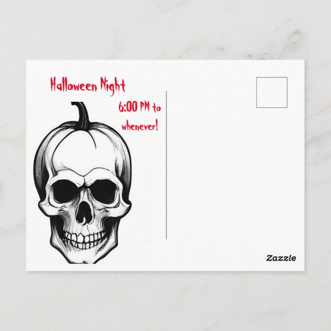 Postal Gravestona y cráneo (Reverso)