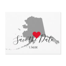 Gray Alaska Map Shape Save the Date