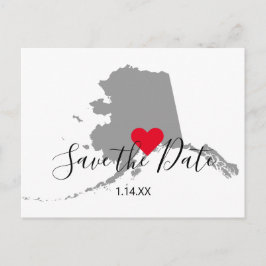 Postal Gray Alaska Map Shape Save the Date