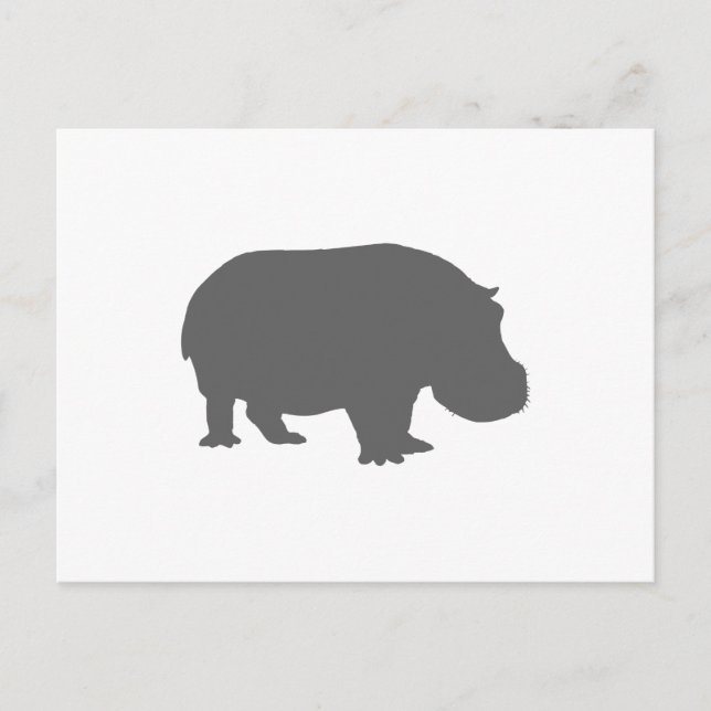 Postal Gray Hippo Silhouette (Anverso)