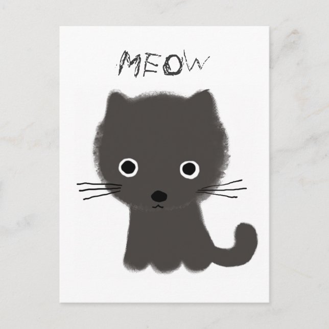 Postal Gray Kitten Meow (Anverso)