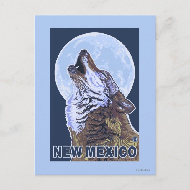 Postal Gray Wolf HowlingNuevo México (Anverso)