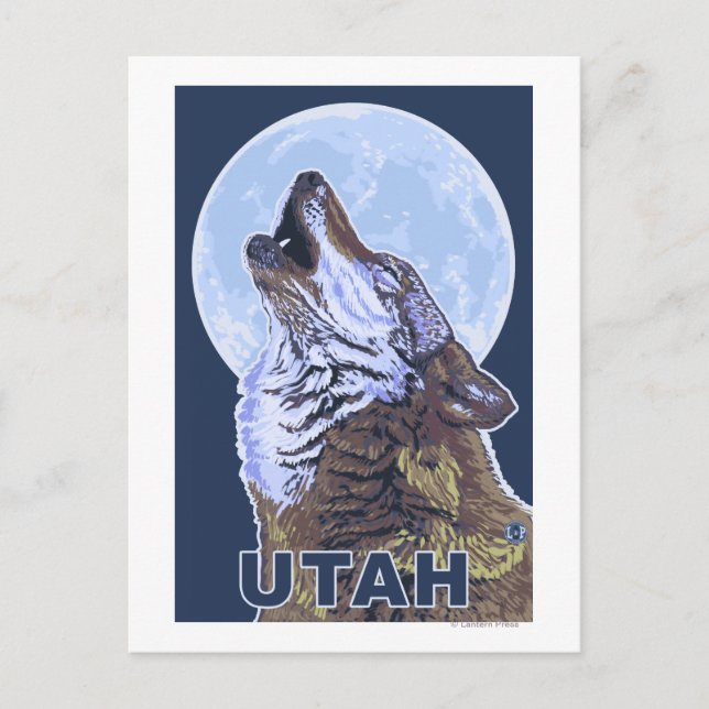 Postal Gray Wolf HowlingUtah (Anverso)