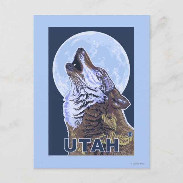 Postal Gray Wolf HowlingUtah (Anverso)