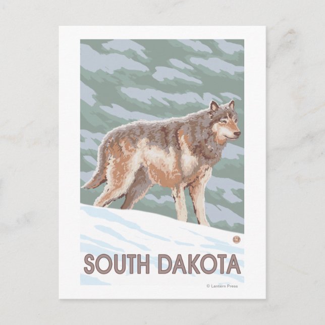 Postal Gray Wolf Standing Dakota del Sur (Anverso)