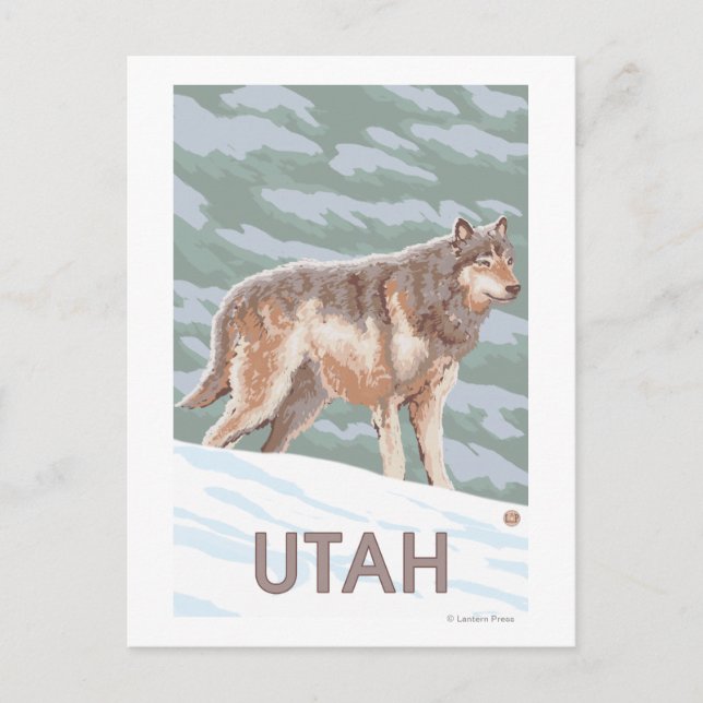 Postal Gray Wolf Standing Utah (Anverso)