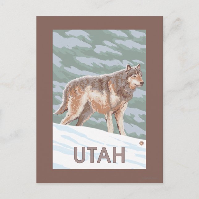 Postal Gray Wolf Standing Utah (Anverso)