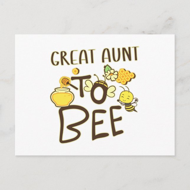 Postal Great Aunt To Bee Pregnancy Announcement Pregnant (Anverso)