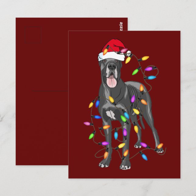 Postal Great Dane Dog Light Decor Christmas Dog Lovers (Anverso / Reverso)