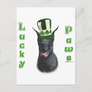 Postal Great Dane Lucky Paws; el Día de San Patty Gran Da