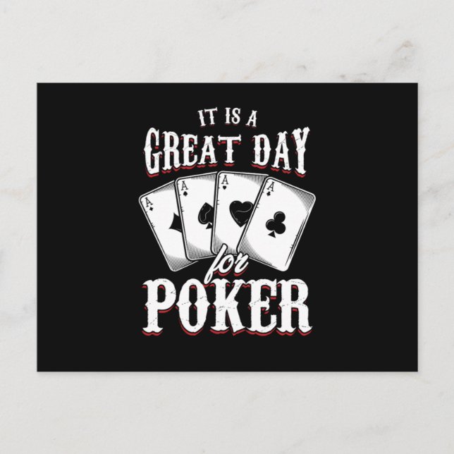 Postal Great Day For Poker Casino Cards Gambler Gift (Anverso)