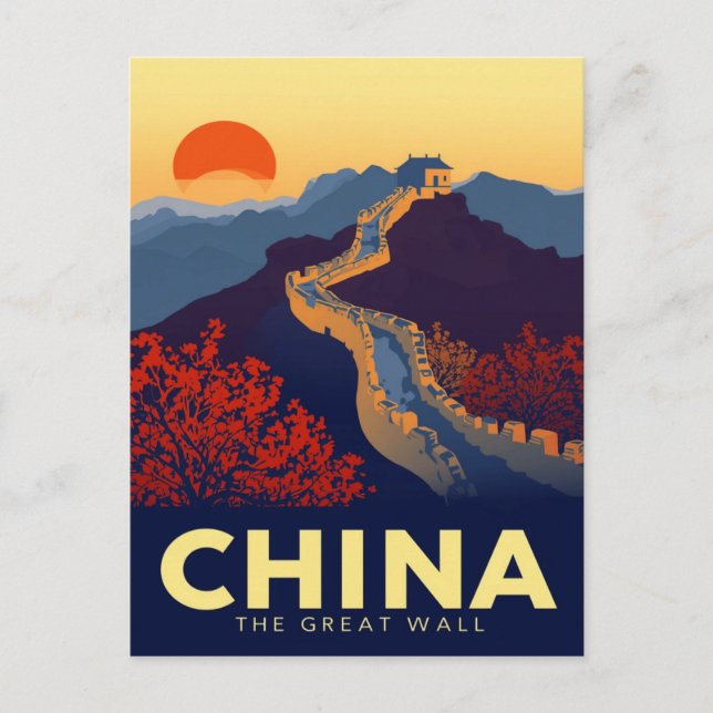 Postal Great Wall of China Sunset (Anverso)