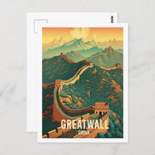 Postal Greatwall China Vintage Famage Travel Place